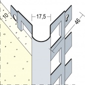 Профиль алюминиевый (9571) угловой для внутренних штукатурок Protektor